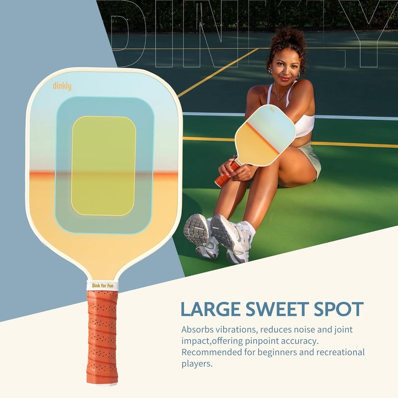Dinkly Pickleball Paddles Set of 2/4- USAPA Approved Graphite/Fiberglass Pickleball Racket, 2 Pickleball Rackets, 4 Balls and 1 Portable Carry Bag, Aesthetic Pickle Ball Set for Men Women Beginners - Image 2